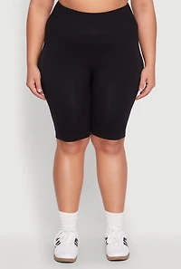 Plus High Waisted Biker Shorts