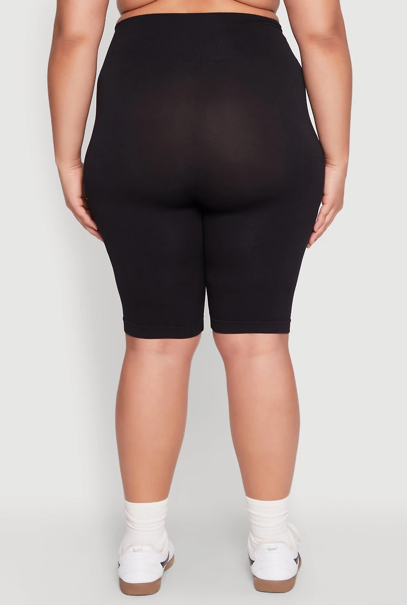 Plus High Waisted Biker Shorts