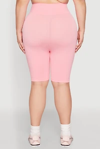 Womens Plus High Waisted Biker Shorts, 2X-3X
