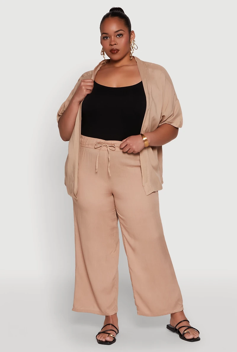 Womens Plus Size Kimono, Beige, Size 2X