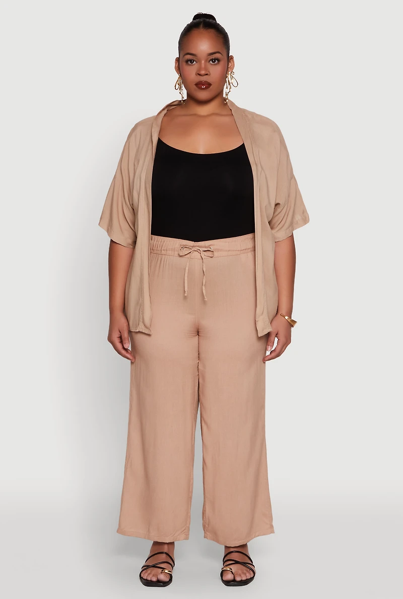 Womens Plus Size Kimono, Beige, Size 2X