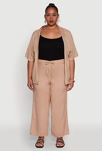 Womens Plus Size Kimono, Beige, Size 2X