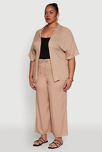 Womens Plus Size Kimono, Beige, Size 2X