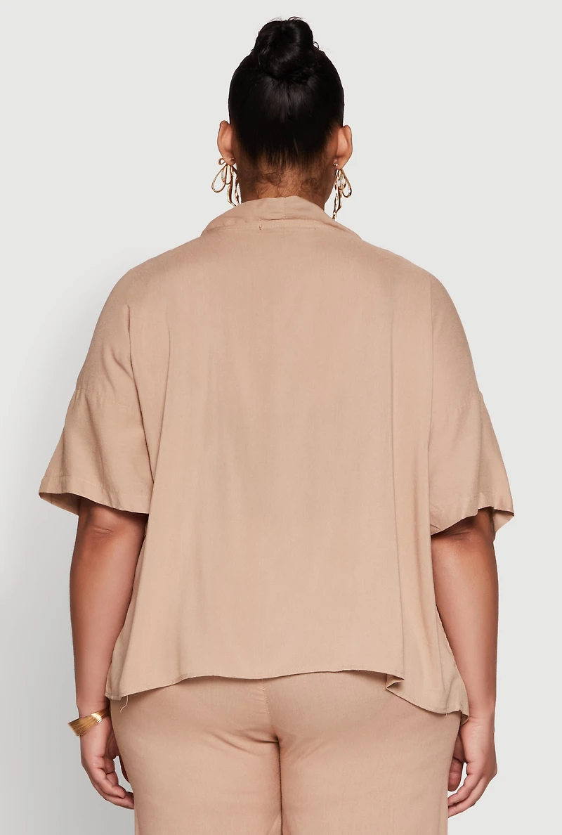 Womens Plus Size Kimono, Beige, Size 2X