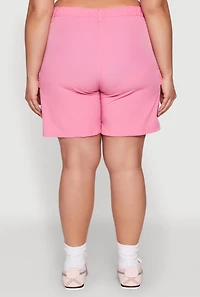 Plus High Waisted Cargo Pocket Shorts