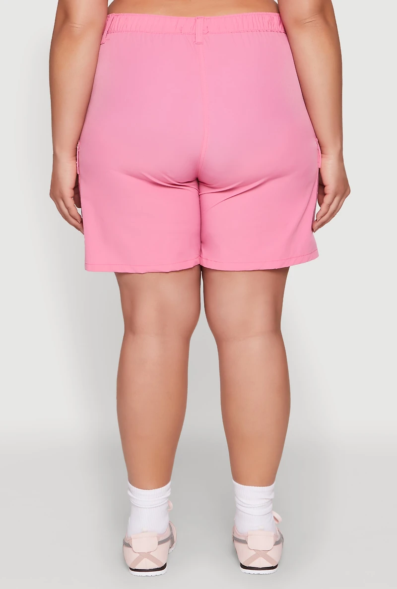 Plus High Waisted Cargo Pocket Shorts
