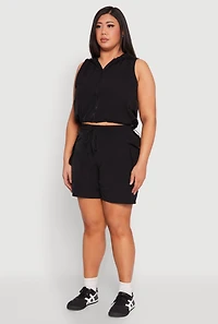 Womens Plus Zip Front Sleeveless Windbreaker Vest, 2X