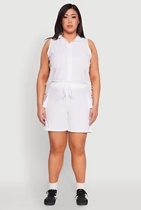 Womens Plus Size Zip Front Sleeveless Windbreaker Vest, White, Size 2X