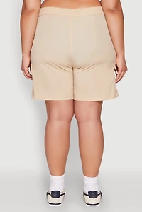 Womens Plus Size Nylon Cargo Shorts, Khaki, Size 1X