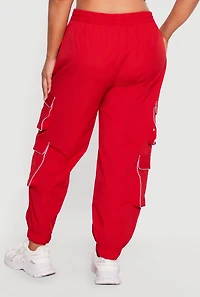 Plus Contrast Piping Trim Cargo Pocket Joggers