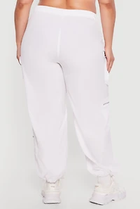 Plus Toggle Drawstring Hem Nylon Cargo Pants