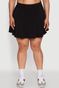 Womens Plus Active High Waisted Pleated Skort,