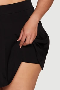 Womens Plus Active High Waisted Pleated Skort,