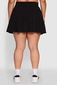 Womens Plus Active High Waisted Pleated Skort,