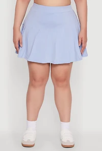Womens Plus Active High Waisted Pleated Skort, 3X