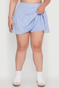 Womens Plus Active High Waisted Pleated Skort, 3X
