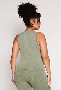 Plus Seamless Acid Wash Tank Top