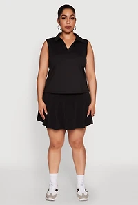 Womens Plus Active Sleeveless Polo Top, 2X