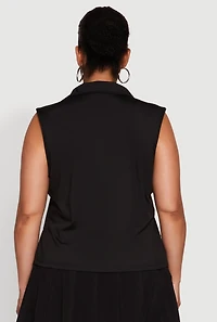 Womens Plus Active Sleeveless Polo Top, 2X