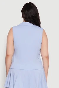 Womens Plus Active Sleeveless Polo Top,