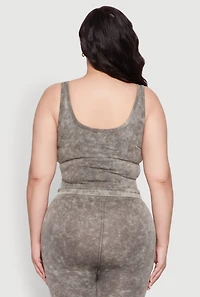 Womens Plus Seamless Mineral Wash Tank Top, 2X-3X