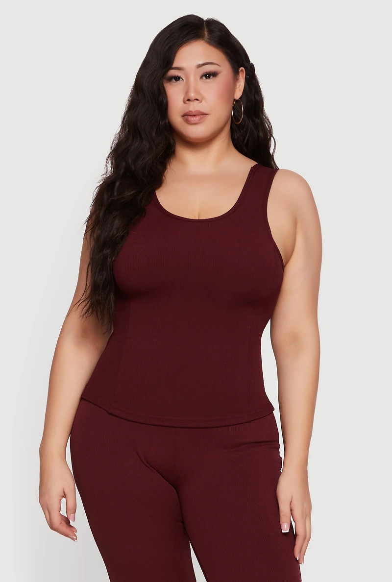 Plus Scoop Neck Tank Top and Duster