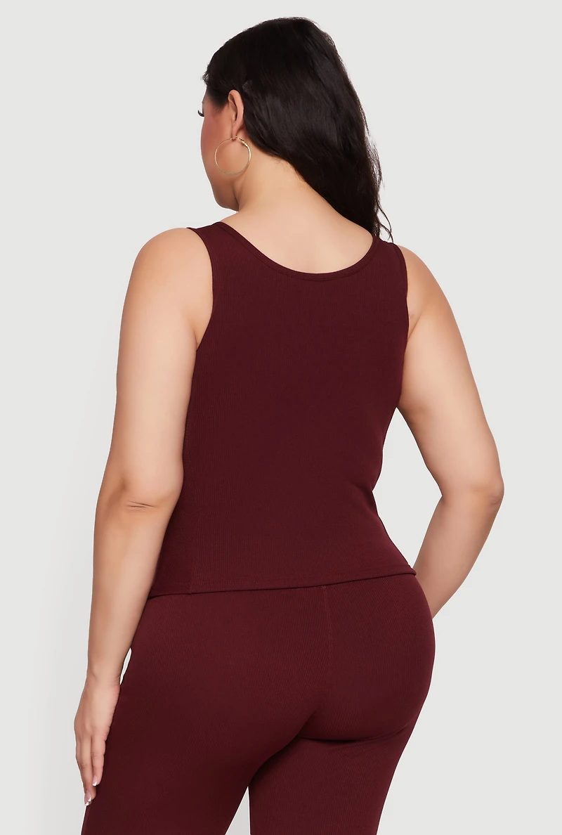 Plus Scoop Neck Tank Top and Duster