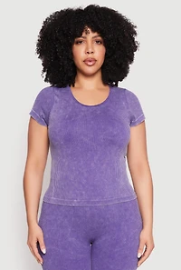 Plus Compression Rib Seamless Mineral Wash Top