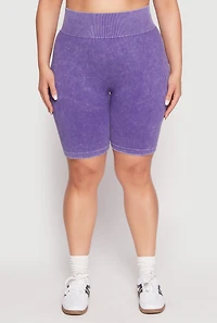 Plus Seamless Mineral Wash Biker Shorts