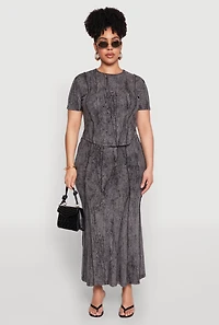 Plus Mineral Wash Mermaid Skirt