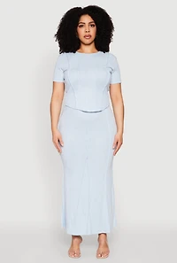 Plus Mineral Wash Mermaid Skirt