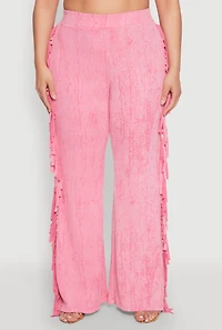 Plus Mineral Wash Side Fringe Pants