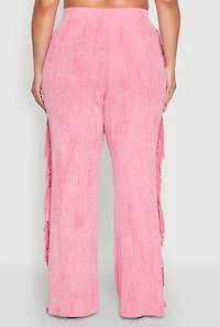 Plus Mineral Wash Side Fringe Pants