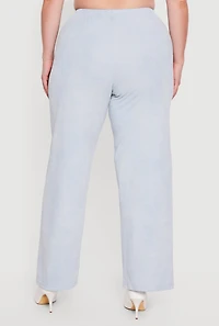 Plus Acid Wash Los Angeles Graphic Wide Leg Pants