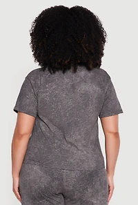 Plus Acid Wash Mouth Graphic Tee