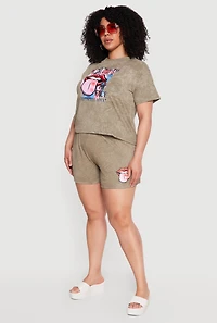 Plus Acid Wash Mouth Graphic Tee