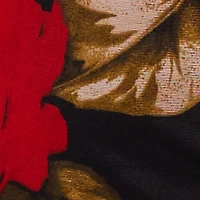 Plus Patterned Long Sleeve Mesh Tie Front Crop Top