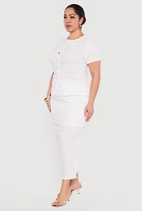 Plus Ruffled Detail Slit Front Blouse