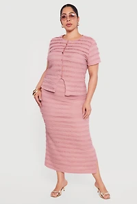 Plus Ruffled Detail Slit Front Blouse