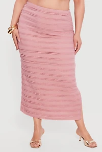 Plus Ruffle Detail High Waisted Skirt