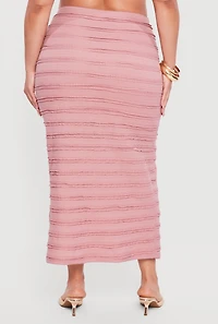 Plus Ruffle Detail High Waisted Skirt