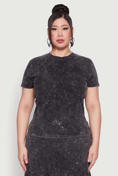 Plus Mineral Wash Short Sleeve Tee