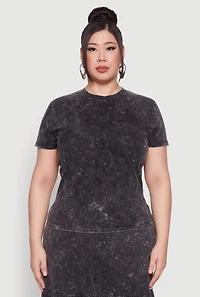 Plus Mineral Wash Short Sleeve Tee
