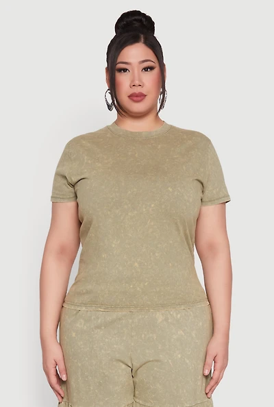 Plus Mineral Wash Short Sleeve Tee