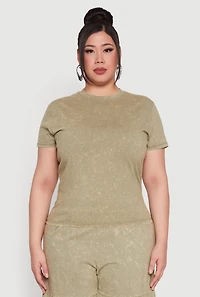 Plus Mineral Wash Short Sleeve Tee