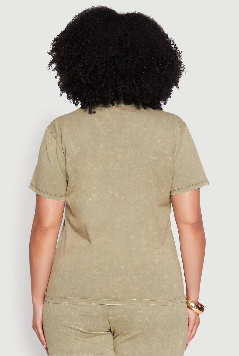 Plus Mineral Wash Short Sleeve Tee