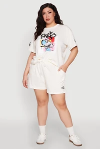 Womens Plus Size Paris Sweatshorts, Khaki, Size 3X