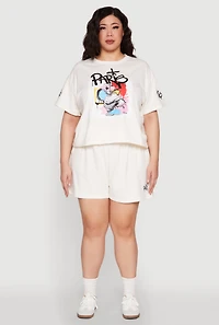 Womens Plus Size Paris Sweatshorts, Khaki, Size 3X