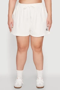 Womens Plus Size Paris Sweatshorts, Khaki, Size 2X