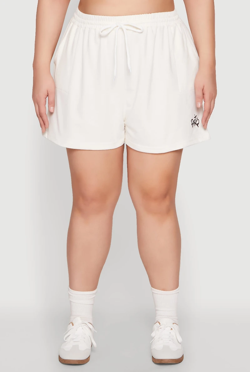 Womens Plus Size Paris Sweatshorts, Khaki, Size 2X